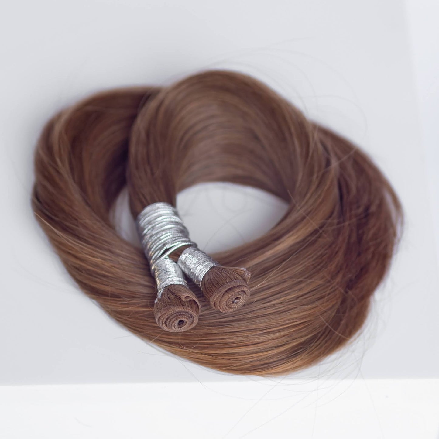 Genius (Micro) Weft 18" 68g Single Donor Virgin - #6 Cinnamon Brown (aka Chestnut Brown)