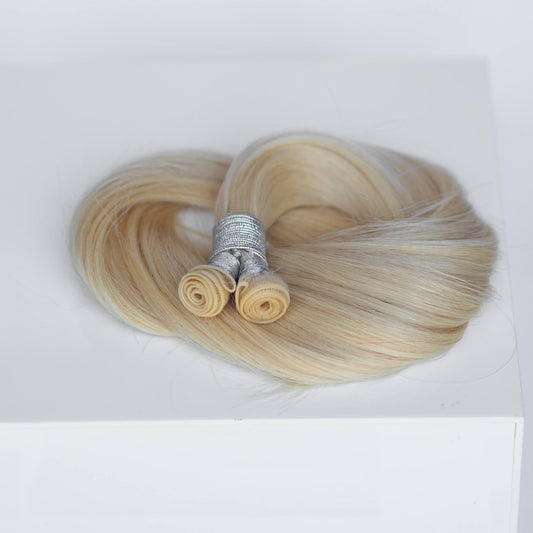 Genius (Micro) Weft 20" 80g Single Donor Virgin - #60 Classic Blonde (aka Ash Blonde)