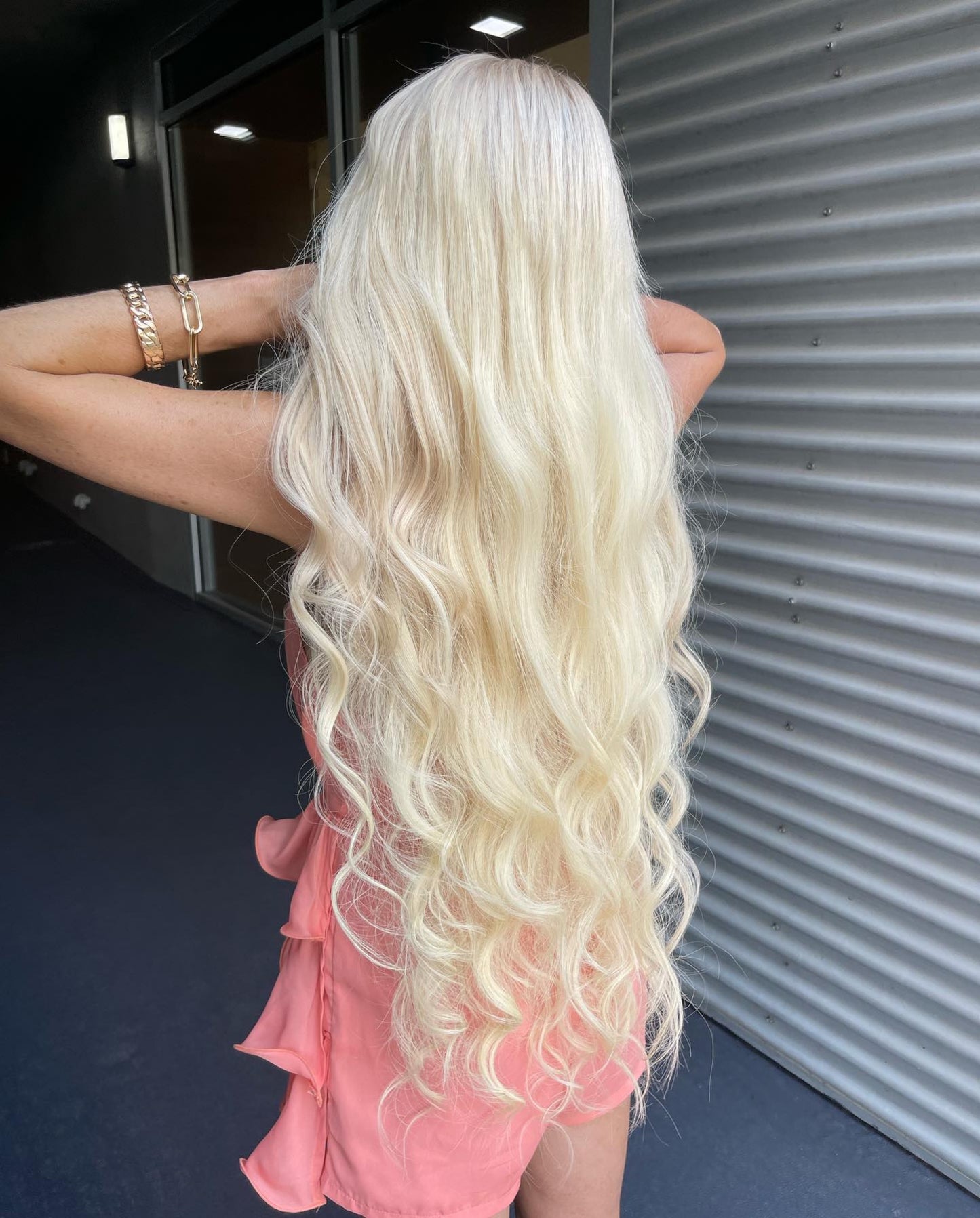 Machine-Tied Weft 28" 180g Professional Hair Extensions - #60 Classic Blonde (aka Ash Blonde)