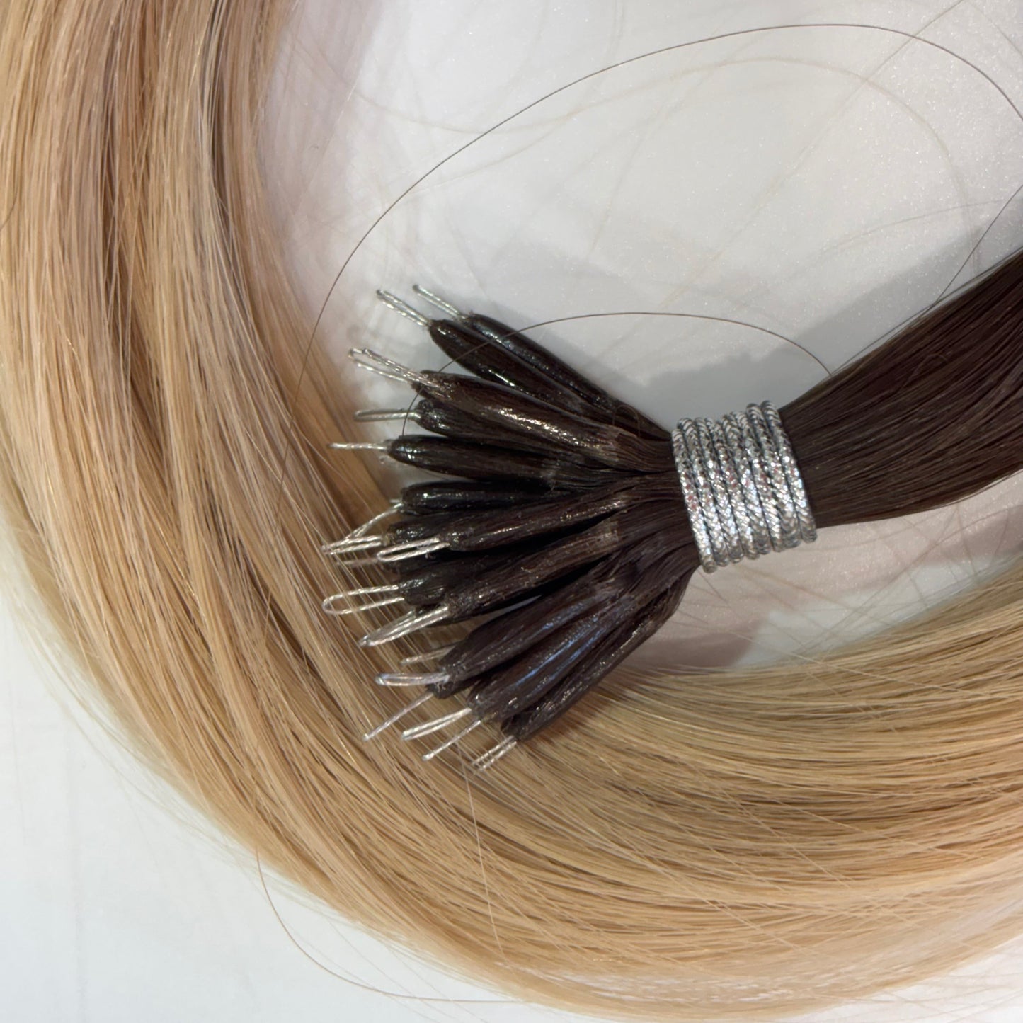Nano-Tip 22" 25g Professional Hair Extensions - #2/18 Café Noir Balayage (aka Balayage Dark Brown/Dirty Blonde)