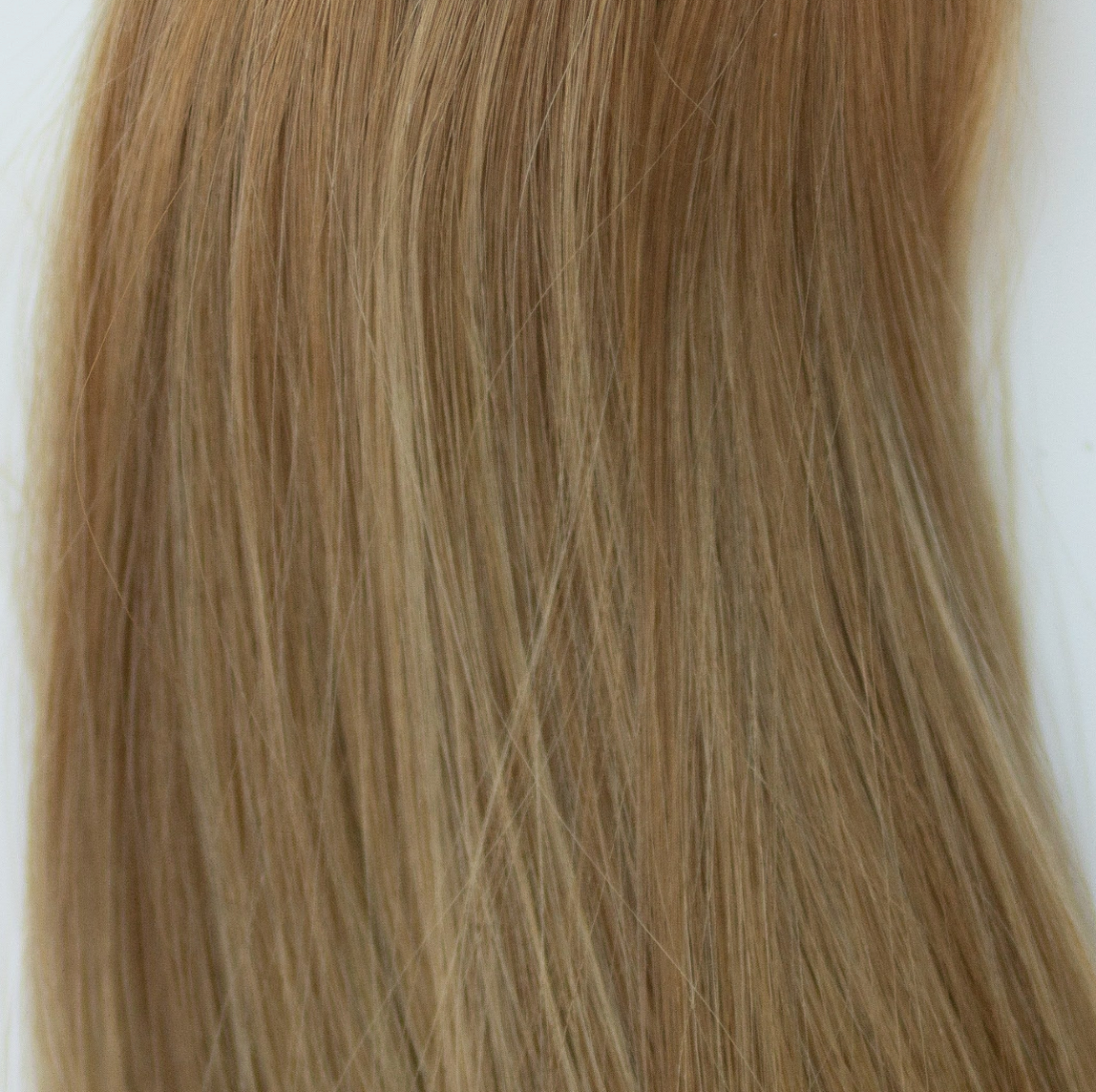 Nano-Tip 18" 25g Professional Hair Extensions - #6/18 Sea Salt & Caramel (aka Highlight Hot Toffee Blonde)