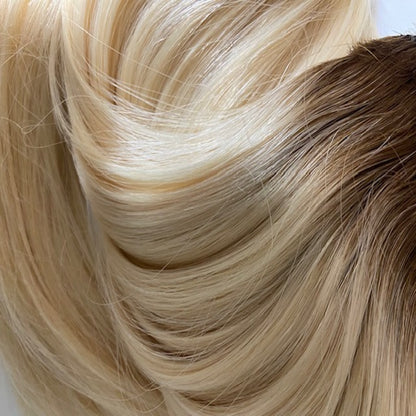 Genius (Micro) Weft 22" 88g Professional Hair Extensions - #T3/60 Cocoa Rooted Blonde (aka Rooted Walnut Brown/Ash Blonde)