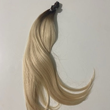 Genius (Micro) Weft 20" 80g Professional Hair Extensions - #T3/60 Cocoa Rooted Blonde (aka Rooted Walnut Brown/Ash Blonde)