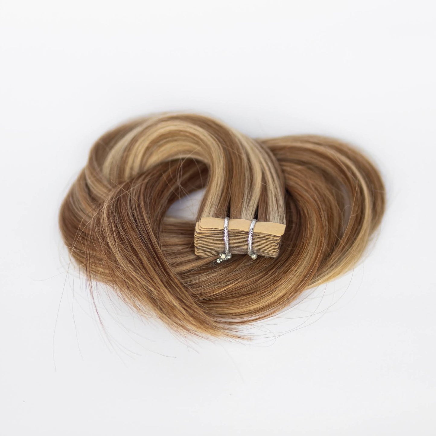 Tape-In 20" 50g Professional Hair Extensions - #6/18 Sea Salt & Caramel (aka Highlight Hot Toffee Blonde)