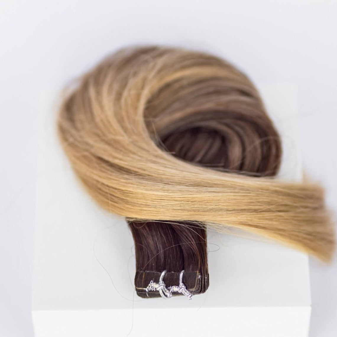 Tape-In 16" 50g Professional Hair Extensions - Balayage Dark Brown/Dirty Blonde #2/#18