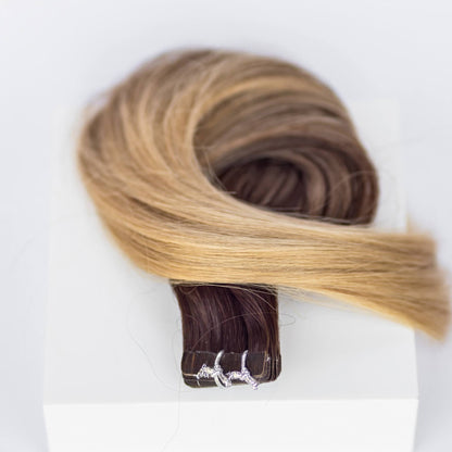 Tape-In 18" 50g Professional Hair Extensions - #2/18 Café Noir Balayage