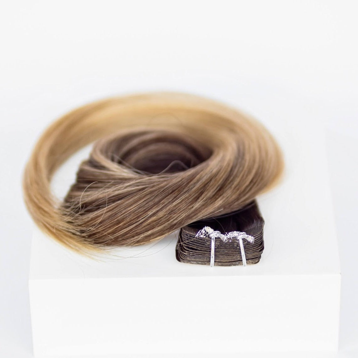 Tape-In 16" 50g Professional Hair Extensions - Balayage Dark Brown/Dirty Blonde #2/#18