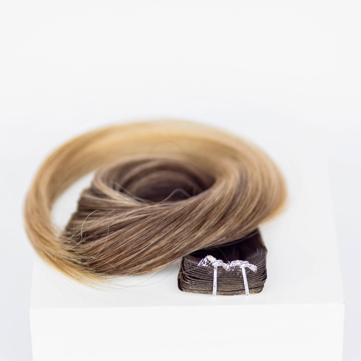 Tape-In 24" 55g Professional Hair Extensions - Balayage Dark Brown/Dirty Blonde #2/#18