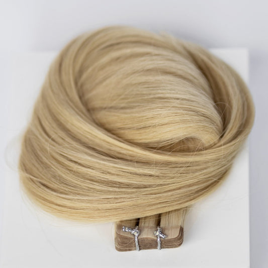 Tape-In 16" 50g Professional Hair Extensions - #22 Southern Belle Blonde (aka Light Ash Blonde)