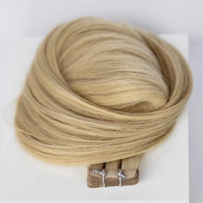 Tape-In 18" 50g Professional Hair Extensions - #22 Southern Belle Blonde (aka Light Ash Blonde)