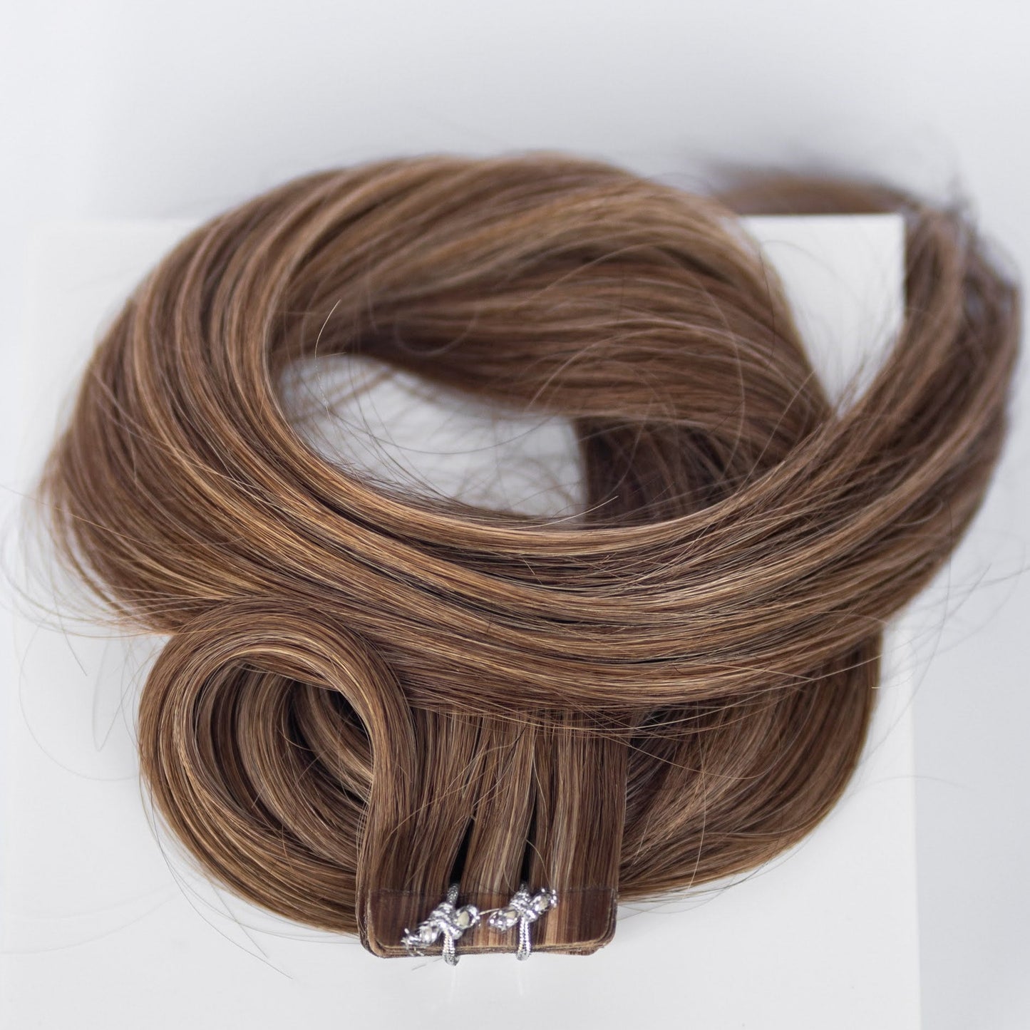 Tape-In 18" 50g Single Donor Virgin - #4/27 Chocolate Brulé (aka Highlight Chocolate Brown)