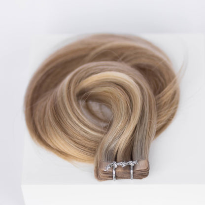 Tape-In 20" 50g Professional Hair Extensions - #80/18/46 Summer Blonde (aka Piano Key White Truffle)
