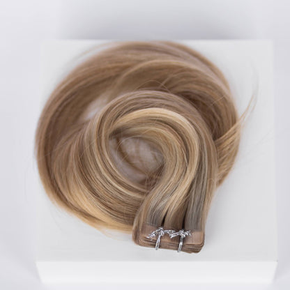 Tape-In 20" 50g Professional Hair Extensions - #80/18/46 Summer Blonde (aka Piano Key White Truffle)