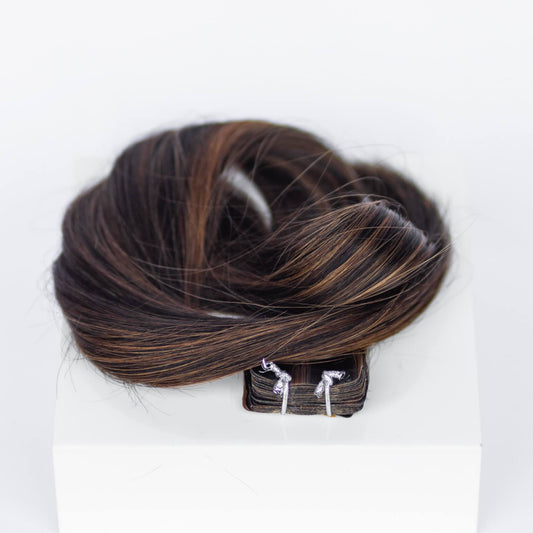 Tape-In 24" 55g Professional Hair Extensions - Piano Key Chocolate Drip #1B/#2/#6