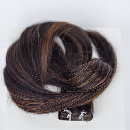 Tape-In 18" 50g Single Donor Virgin - #1B/2/6 Dark Chocolate Caramel (aka Piano Key Chocolate Drip)