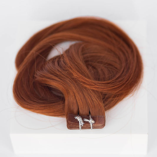 Tape-In 24" 55g Professional Hair Extensions - #570 Sunset (aka Pumpkin Spice)