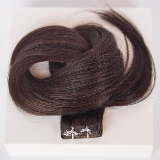 Tape-In 18" 50g Professional Hair Extensions - #1C Espresso Brown (aka Mocha Brown)