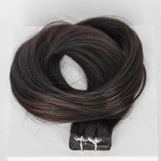 Tape-In 24" 55g Professional Hair Extensions - #2 Dark Chocolate (aka Dark Brown)