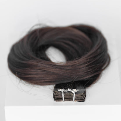 Tape-In 22" 50g Professional Hair Extensions -  #2 Dark Chocolate (aka Dark Brown)