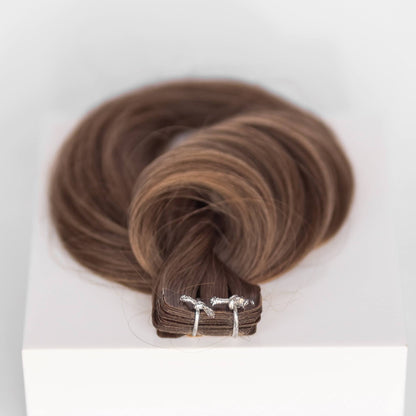 Tape-In 24" 55g Professional Hair Extensions - #8 Whiskey Brown (aka Ash Brown)