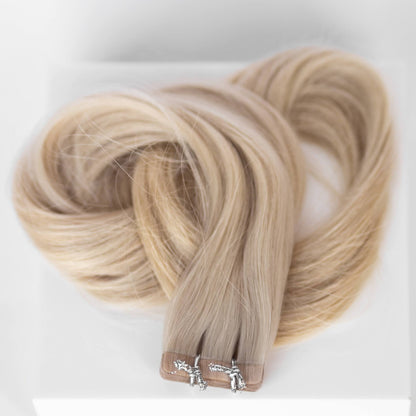 Tape-In 18" 50g Professional Hair Extensions #80 Hollywood Blonde