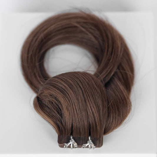 Tape-In 16" 50g Single Donor Virgin - #4 Roasted Walnut (aka Chocolate Brown)