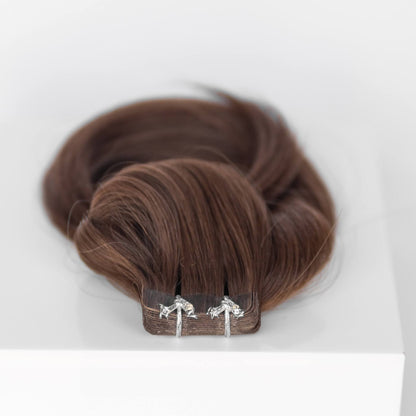Tape-In 24" 55g Professional Hair Extensions - #4 Roasted Walnut (aka Chocolate Brown)