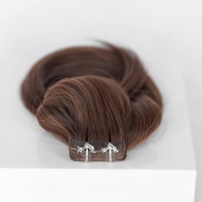 Tape-In 24" 55g Single Donor Virgin - #4 Roasted Walnut (aka Chocolate Brown)