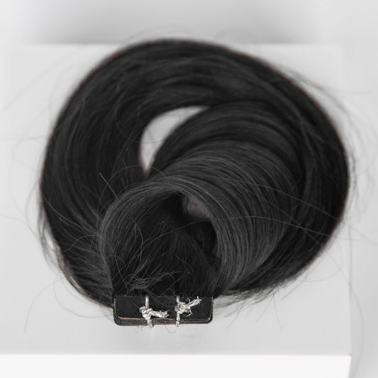 Tape-In 24" 55g Professional Hair Extensions - #1B Midnight (aka Off Black)