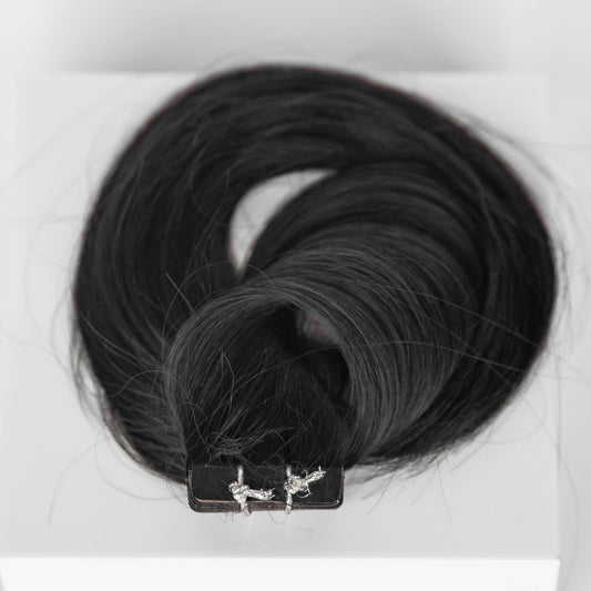 Tape-In 18" 50g Professional Hair Extensions - #1B Midnight (aka Off Black)