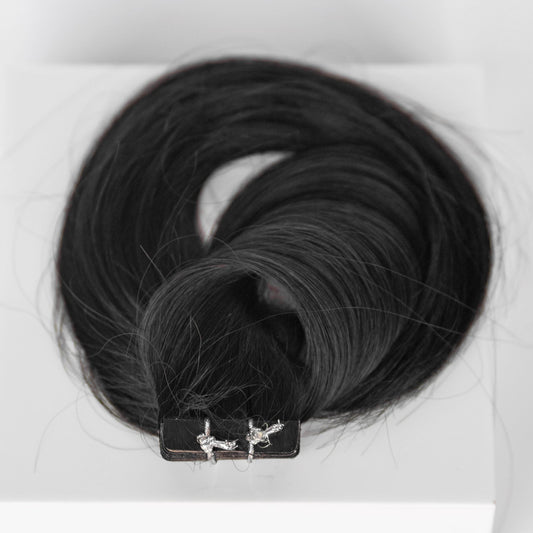 Tape-In 20" 50g Professional Hair Extensions - #1B Midnight (aka Off Black)