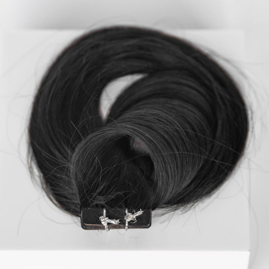 Tape-In 22" 50g Professional Hair Extensions - #1B Midnight (aka Off Black)