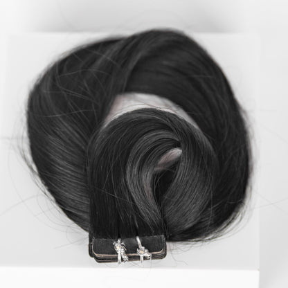 Tape-In 24" 55g Single Donor Virgin - #1B Midnight (aka Off Black)