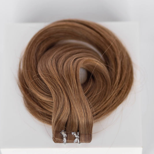 Tape-In 18" 50g Single Donor Virgin - #6 Cinnamon Brown (aka Chestnut Brown)