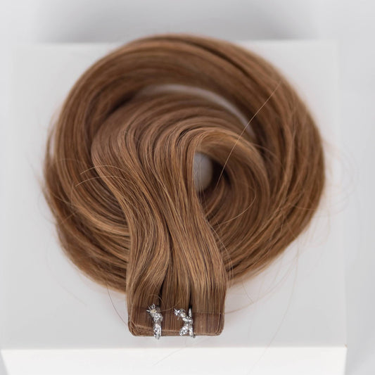 Tape-In 16" 50g Single Donor Virgin - #6 Cinnamon Brown (aka Chestnut Brown)