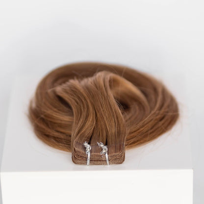 Tape-In 22" 50g Professional Hair Extensions - #6 Cinnamon Brown (aka Chestnut Brown)