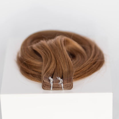 Tape-In 24" 55g Professional Hair Extensions - #6 Cinnamon Brown (aka Chestnut Brown)