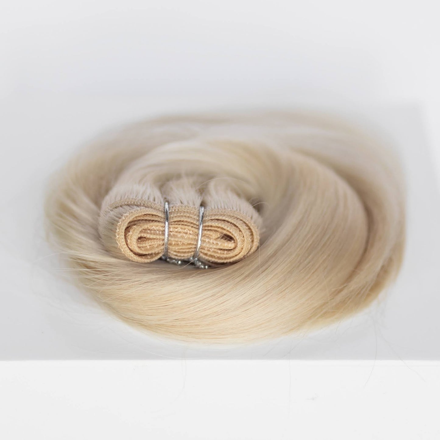 Machine-Tied Weft 16" 120g Professional Hair Extensions - #80 Hollywood Blonde (aka White Blonde)