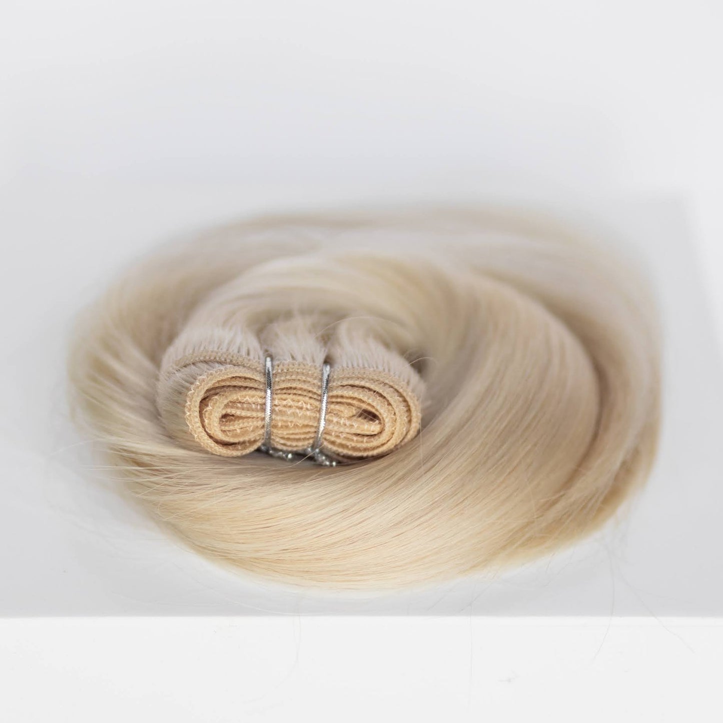 Machine-Tied Weft 28" 180g Single Donor Virgin - #80 Hollywood Blonde (aka White Blonde)