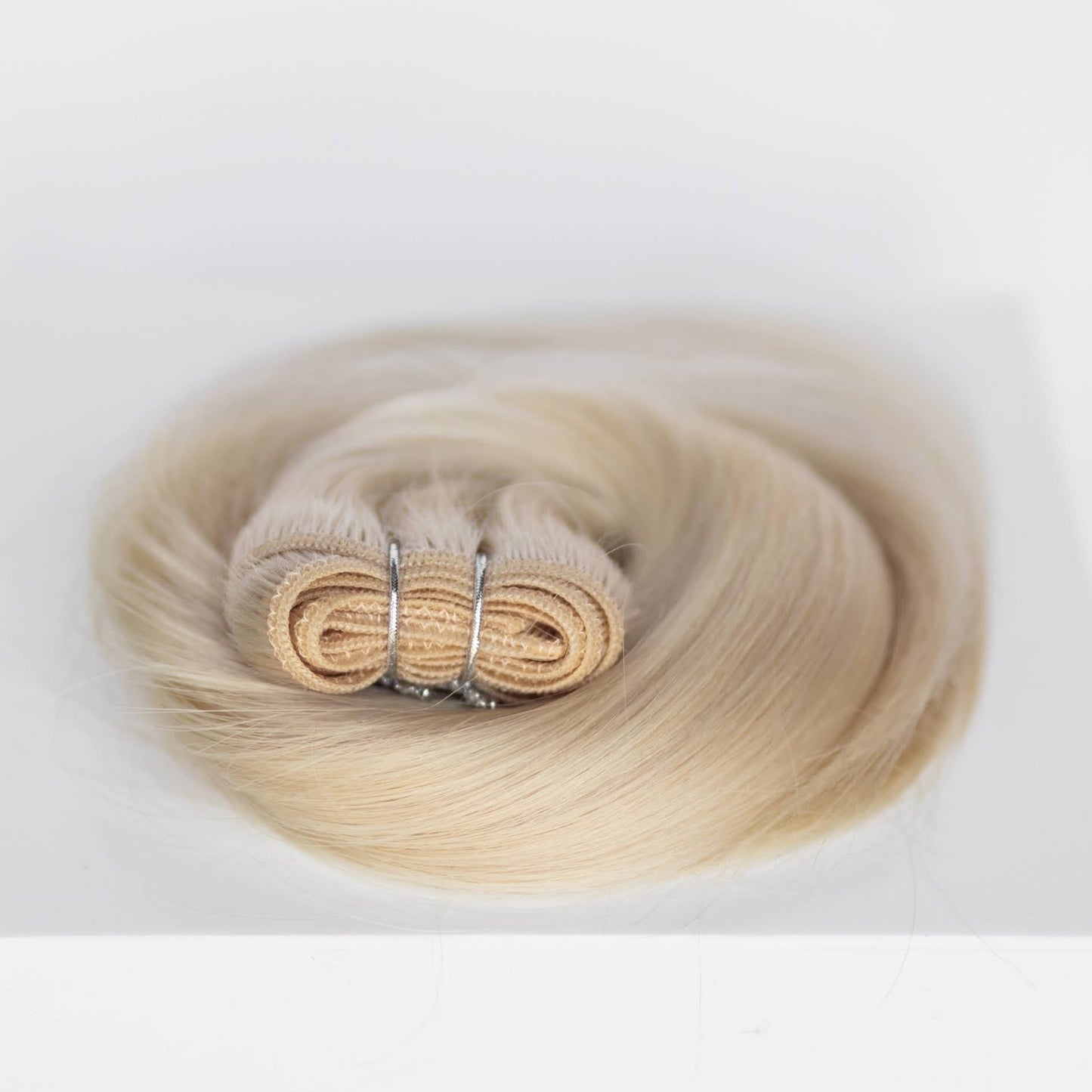Machine-Tied Weft 18" 130g Single Donor Virgin - #80 White Blonde