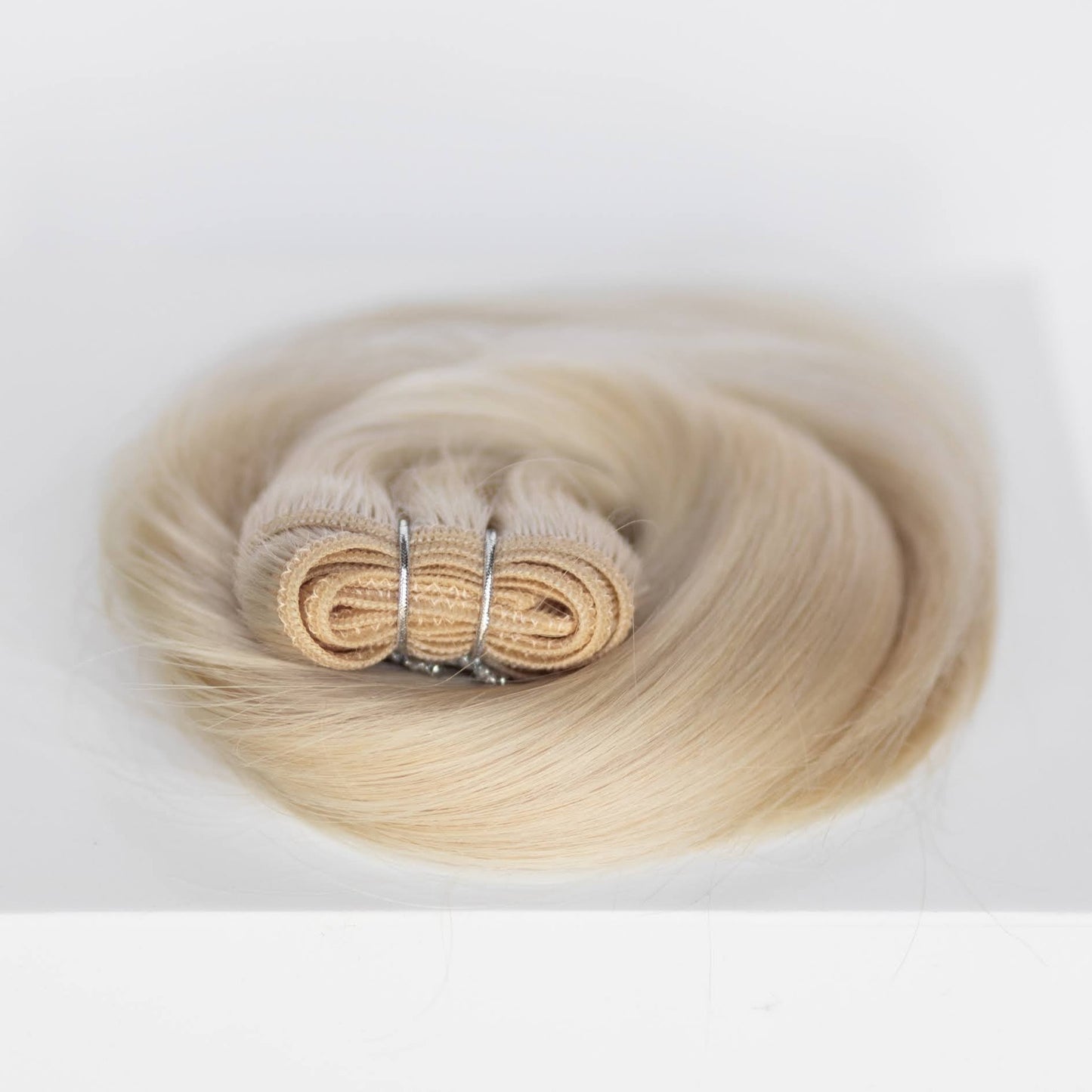 Machine-Tied Weft 24" 170g Single Donor Virgin - #80 Hollywood Blonde (aka White Blonde)