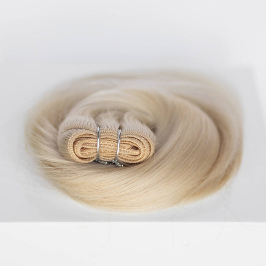 Machine-Tied Weft 24" 170g Single Donor Virgin - #80 White Blonde