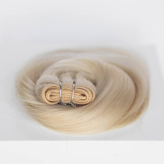 Machine-Tied Weft 20" 145g Single Donor Virgin - #80 White Blonde