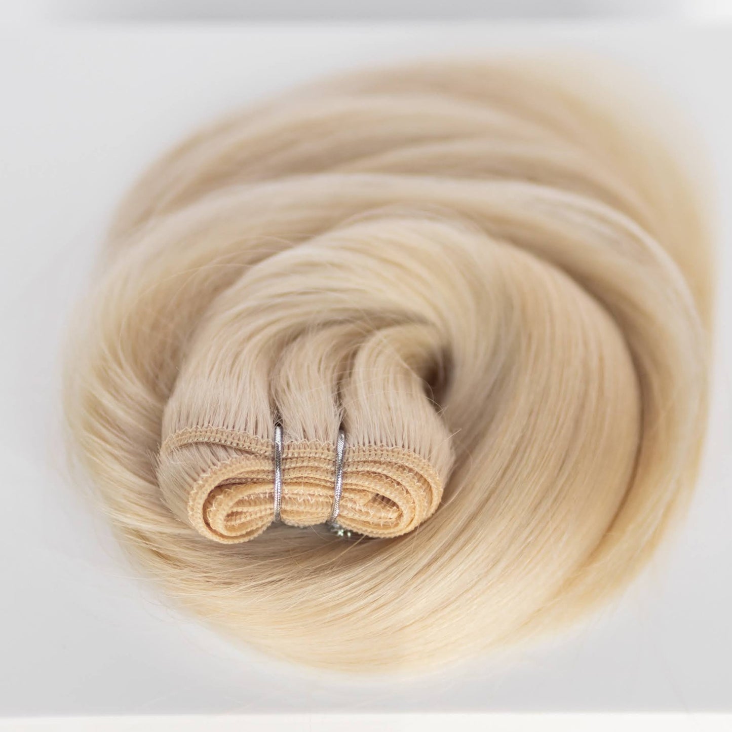 Machine-Tied Weft 16" 120g Professional Hair Extensions - #80 Hollywood Blonde (aka White Blonde)