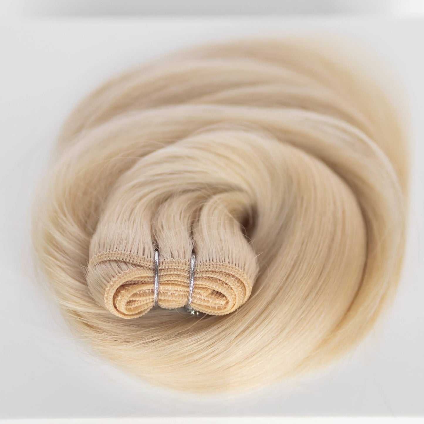 Machine-Tied Weft 28" 180g Single Donor Virgin - #80 Hollywood Blonde (aka White Blonde)