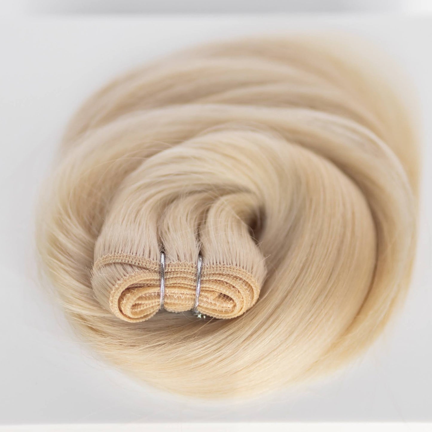 Machine-Tied Weft 28" 180g Professional Hair Extensions - #80 Hollywood Blonde (aka White Blonde)