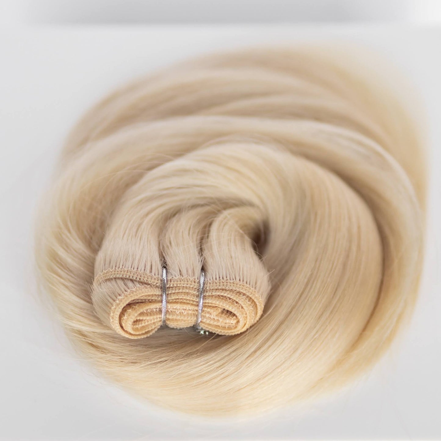 Machine-Tied Weft 24" 170g Single Donor Virgin - #80 Hollywood Blonde (aka White Blonde)