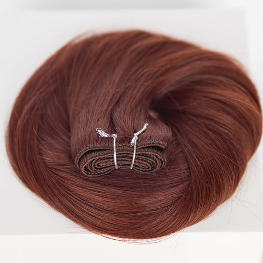 Machine-Tied Weft 24" 170g Single Donor Virgin - #550 Rouge (aka Cinnamon Mocha)