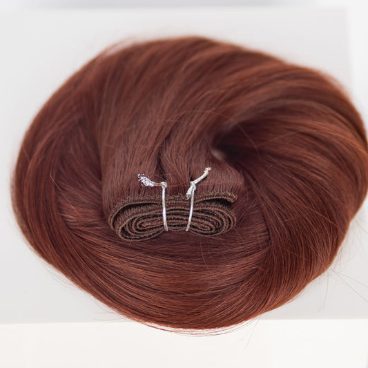 Machine-Tied Weft 18" 130g Professional Hair Extensions - #550 Rouge (aka Cinnamon Mocha)