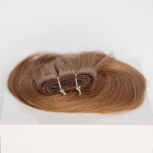 Machine-Tied Weft 22" 160g Single Donor Virgin - #6 Cinnamon Brown (aka Chestnut Brown)